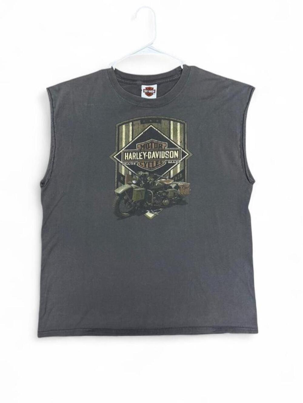 Harley Davidson Men's Grey cut off Tshirt